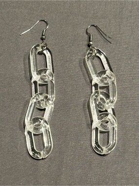 SHEIN Clear Translucent Chain 3” Dangle Earrings